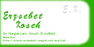 erzsebet kosch business card